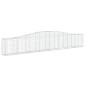 vidaXL Συρματοκιβώτια Τοξωτά 2 τεμ. 400x30x60/80 εκ. Γαλβαν. Ατσάλι