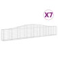 vidaXL Συρματοκιβώτια Τοξωτά 7 τεμ. 400x30x60/80 εκ. Γαλβαν. Ατσάλι