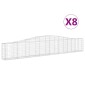 vidaXL Συρματοκιβώτια Τοξωτά 8 τεμ. 400x30x60/80 εκ. Γαλβαν. Ατσάλι