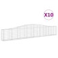 vidaXL Συρματοκιβώτια Τοξωτά 10 τεμ. 400x30x60/80 εκ. Γαλβαν. Ατσάλι