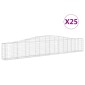 vidaXL Συρματοκιβώτια Τοξωτά 25 τεμ. 400x30x60/80 εκ. Γαλβαν. Ατσάλι