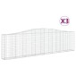 vidaXL Συρματοκιβώτια Τοξωτά 3 τεμ. 400x30x100/120 εκ. Γαλβαν. Ατσάλι