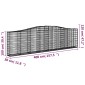 vidaXL Συρματοκιβώτια Τοξωτά 3 τεμ. 400x30x100/120 εκ. Γαλβαν. Ατσάλι