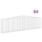 vidaXL Συρματοκιβώτια Τοξωτά 4 τεμ. 400x30x100/120 εκ. Γαλβαν. Ατσάλι