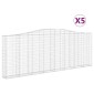 vidaXL Συρματοκιβώτια Τοξωτά 5 τεμ. 400x30x140/160 εκ. Γαλβαν. Ατσάλι