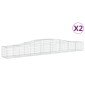 vidaXL Συρματοκιβώτια Τοξωτά 2 τεμ. 400x50x40/60 εκ. Γαλβαν. Ατσάλι