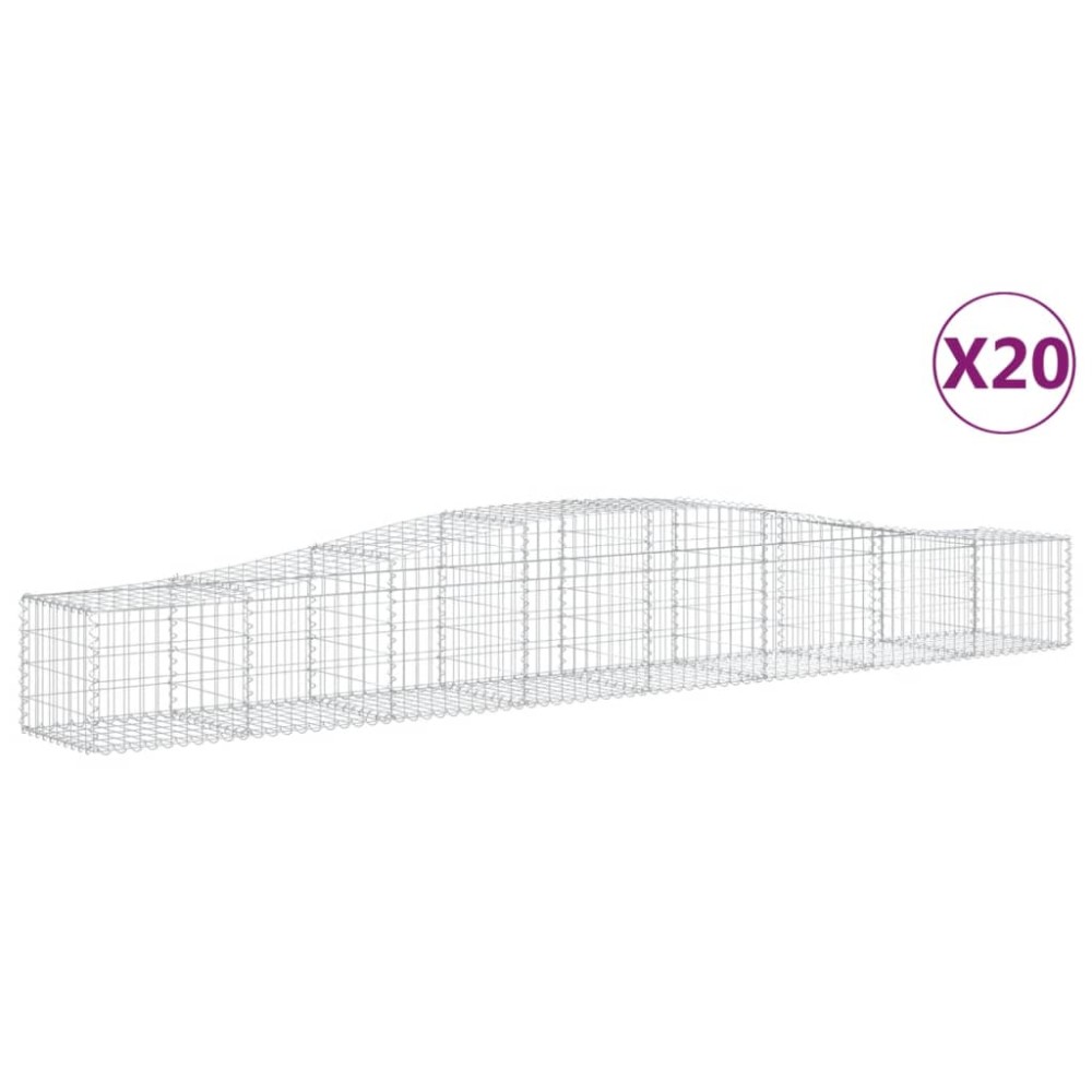 vidaXL Συρματοκιβώτια Τοξωτά 20 τεμ. 400x50x40/60 εκ. Γαλβαν. Ατσάλι