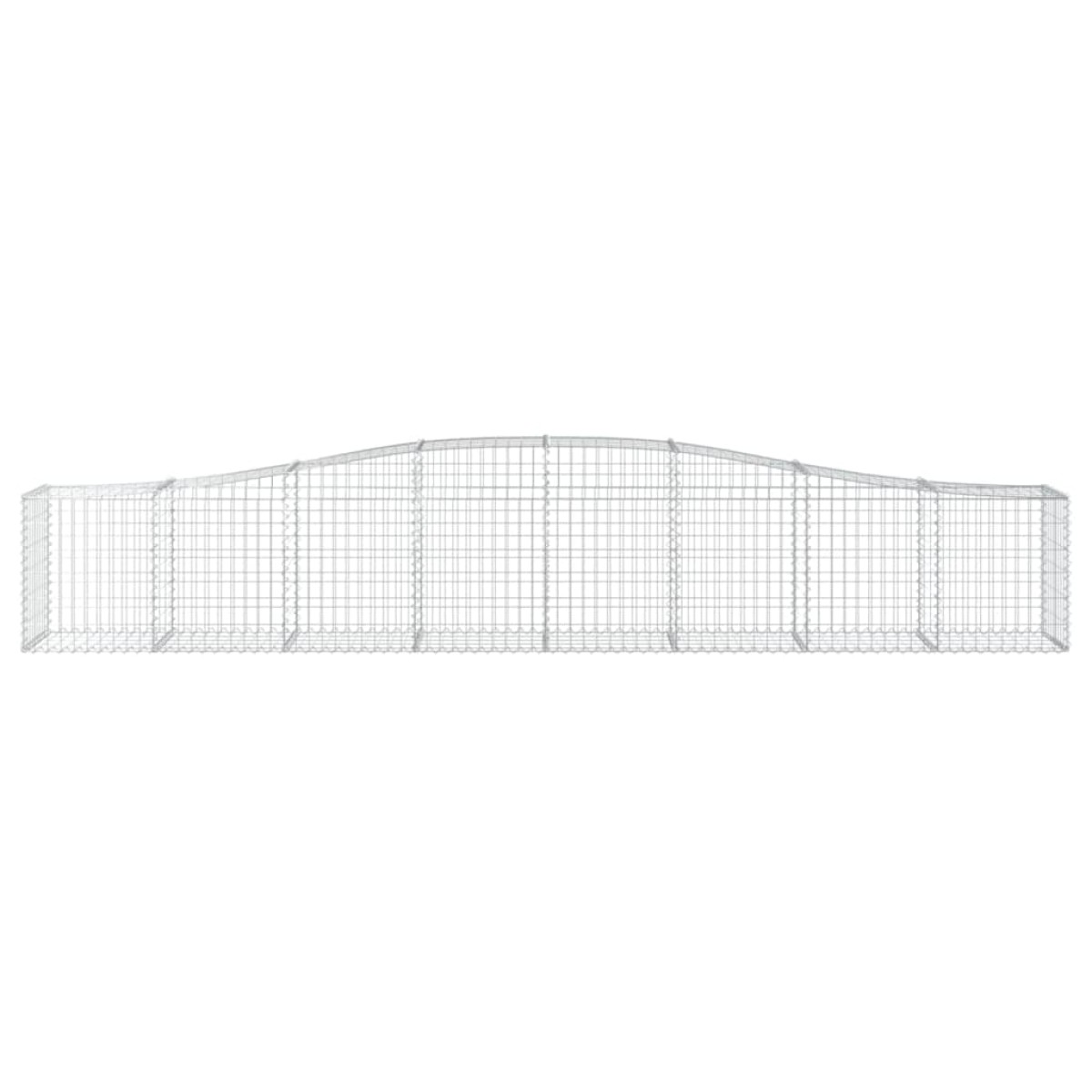 vidaXL Συρματοκιβώτια Τοξωτά 2 τεμ. 400x50x60/80 εκ. Γαλβαν. Ατσάλι