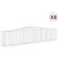 vidaXL Συρματοκιβώτια Τοξωτά 8 τεμ. 400x50x80/100 εκ. Γαλβαν. Ατσάλι