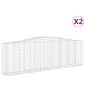 vidaXL Συρματοκιβώτια Τοξωτά 2 τεμ. 400x50x120/140 εκ. Γαλβαν. Ατσάλι