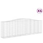 vidaXL Συρματοκιβώτια Τοξωτά 6 τεμ. 400x50x120/140 εκ. Γαλβαν. Ατσάλι