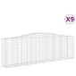 vidaXL Συρματοκιβώτια Τοξωτά 9 τεμ. 400x50x120/140 εκ. Γαλβαν. Ατσάλι