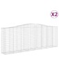 vidaXL Συρματοκιβώτια Τοξωτά 2 τεμ. 400x50x140/160 εκ. Γαλβαν. Ατσάλι