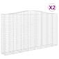 vidaXL Συρματοκιβώτια Τοξωτά 2 τεμ. 400x50x220/240 εκ. Γαλβαν. Ατσάλι