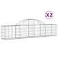 vidaXL Συρματοκιβώτια Τοξωτά 2 τεμ. 200x30x40/60 εκ. Γαλβαν. Ατσάλι