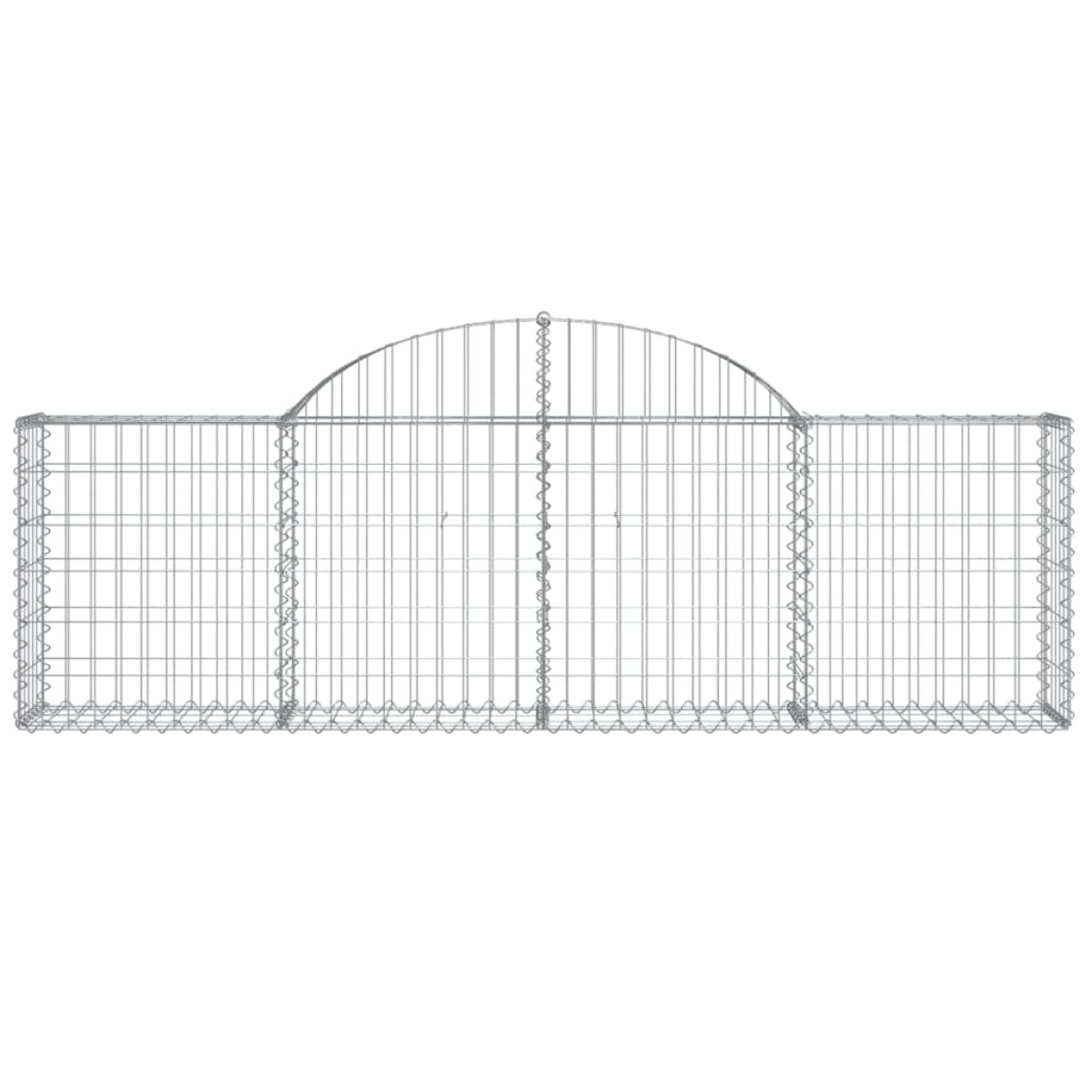 vidaXL Συρματοκιβώτια Τοξωτά 2 τεμ. 200x30x60/80 εκ. Γαλβαν. Ατσάλι