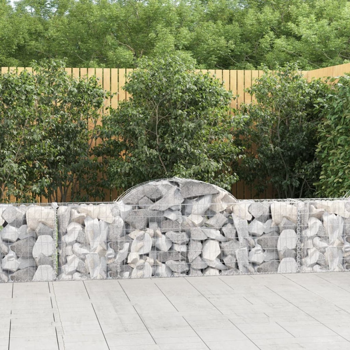 vidaXL Συρματοκιβώτια Τοξωτά 6 τεμ. 200x30x60/80 εκ. Γαλβαν. Ατσάλι