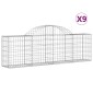 vidaXL Συρματοκιβώτια Τοξωτά 9 τεμ. 200x30x60/80 εκ. Γαλβαν. Ατσάλι