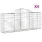 vidaXL Συρματοκιβώτια Τοξωτά 4 τεμ. 200x30x80/100 εκ. Γαλβαν. Ατσάλι