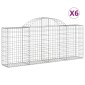 vidaXL Συρματοκιβώτια Τοξωτά 6 τεμ. 200x30x80/100 εκ. Γαλβαν. Ατσάλι