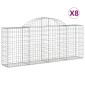 vidaXL Συρματοκιβώτια Τοξωτά 8 τεμ. 200x30x80/100 εκ. Γαλβαν. Ατσάλι