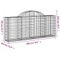 vidaXL Συρματοκιβώτια Τοξωτά 8 τεμ. 200x30x80/100 εκ. Γαλβαν. Ατσάλι
