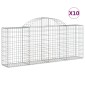 vidaXL Συρματοκιβώτια Τοξωτά 10 τεμ. 200x30x80/100 εκ. Γαλβαν. Ατσάλι