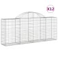 vidaXL Συρματοκιβώτια Τοξωτά 12 τεμ. 200x30x80/100 εκ. Γαλβαν. Ατσάλι