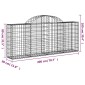 vidaXL Συρματοκιβώτια Τοξωτά 15 τεμ. 200x30x80/100 εκ. Γαλβαν. Ατσάλι