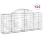 vidaXL Συρματοκιβώτια Τοξωτά 25 τεμ. 200x30x80/100 εκ. Γαλβαν. Ατσάλι