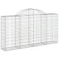 vidaXL Συρματοκιβώτια Τοξωτά 2 τεμ. 200x30x100/120 εκ. Γαλβαν. Ατσάλι