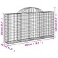 vidaXL Συρματοκιβώτια Τοξωτά 2 τεμ. 200x30x100/120 εκ. Γαλβαν. Ατσάλι