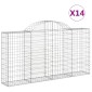 vidaXL Συρματοκιβώτια Τοξωτά 14 τεμ. 200x30x100/120 εκ. Γαλβαν. Ατσάλι