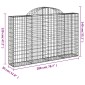 vidaXL Συρματοκιβώτια Τοξωτά 2 τεμ. 200x30x120/140 εκ. Γαλβαν. Ατσάλι