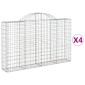vidaXL Συρματοκιβώτια Τοξωτά 4 τεμ. 200x30x120/140 εκ. Γαλβαν. Ατσάλι