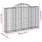 vidaXL Συρματοκιβώτια Τοξωτά 6 τεμ. 200x30x120/140 εκ. Γαλβαν. Ατσάλι