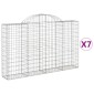 vidaXL Συρματοκιβώτια Τοξωτά 7 τεμ. 200x30x120/140 εκ. Γαλβαν. Ατσάλι