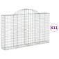 vidaXL Συρματοκιβώτια Τοξωτά 11 τεμ. 200x30x120/140 εκ. Γαλβαν. Ατσάλι