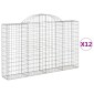 vidaXL Συρματοκιβώτια Τοξωτά 12 τεμ. 200x30x120/140 εκ. Γαλβαν. Ατσάλι