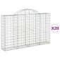 vidaXL Συρματοκιβώτια Τοξωτά 20 τεμ. 200x30x120/140 εκ. Γαλβαν. Ατσάλι
