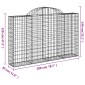 vidaXL Συρματοκιβώτια Τοξωτά 20 τεμ. 200x30x120/140 εκ. Γαλβαν. Ατσάλι