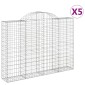 vidaXL Συρματοκιβώτια Τοξωτά 5 τεμ. 200x30x140/160 εκ. Γαλβαν. Ατσάλι
