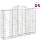 vidaXL Συρματοκιβώτια Τοξωτά 6 τεμ. 200x30x140/160 εκ. Γαλβαν. Ατσάλι
