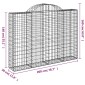 vidaXL Συρματοκιβώτια Τοξωτά 6 τεμ. 200x30x140/160 εκ. Γαλβαν. Ατσάλι