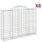 vidaXL Συρματοκιβώτια Τοξωτά 8 τεμ. 200x30x140/160 εκ. Γαλβαν. Ατσάλι