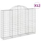 vidaXL Συρματοκιβώτια Τοξωτά 12 τεμ. 200x30x140/160 εκ. Γαλβαν. Ατσάλι
