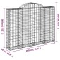 vidaXL Συρματοκιβώτια Τοξωτά 12 τεμ. 200x30x140/160 εκ. Γαλβαν. Ατσάλι