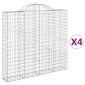 vidaXL Συρματοκιβώτια Τοξωτά 4 τεμ. 200x30x180/200 εκ. Γαλβαν. Ατσάλι