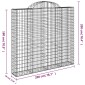 vidaXL Συρματοκιβώτια Τοξωτά 5 τεμ. 200x30x180/200 εκ. Γαλβαν. Ατσάλι