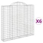vidaXL Συρματοκιβώτια Τοξωτά 6 τεμ. 200x30x180/200 εκ. Γαλβαν. Ατσάλι
